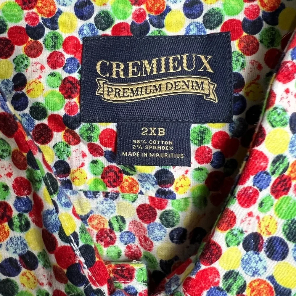 Cremieux Men’s 2XB Cotton Button Up Shirt Short Sleeve Colorful Lightweight - Picture 7 of 12